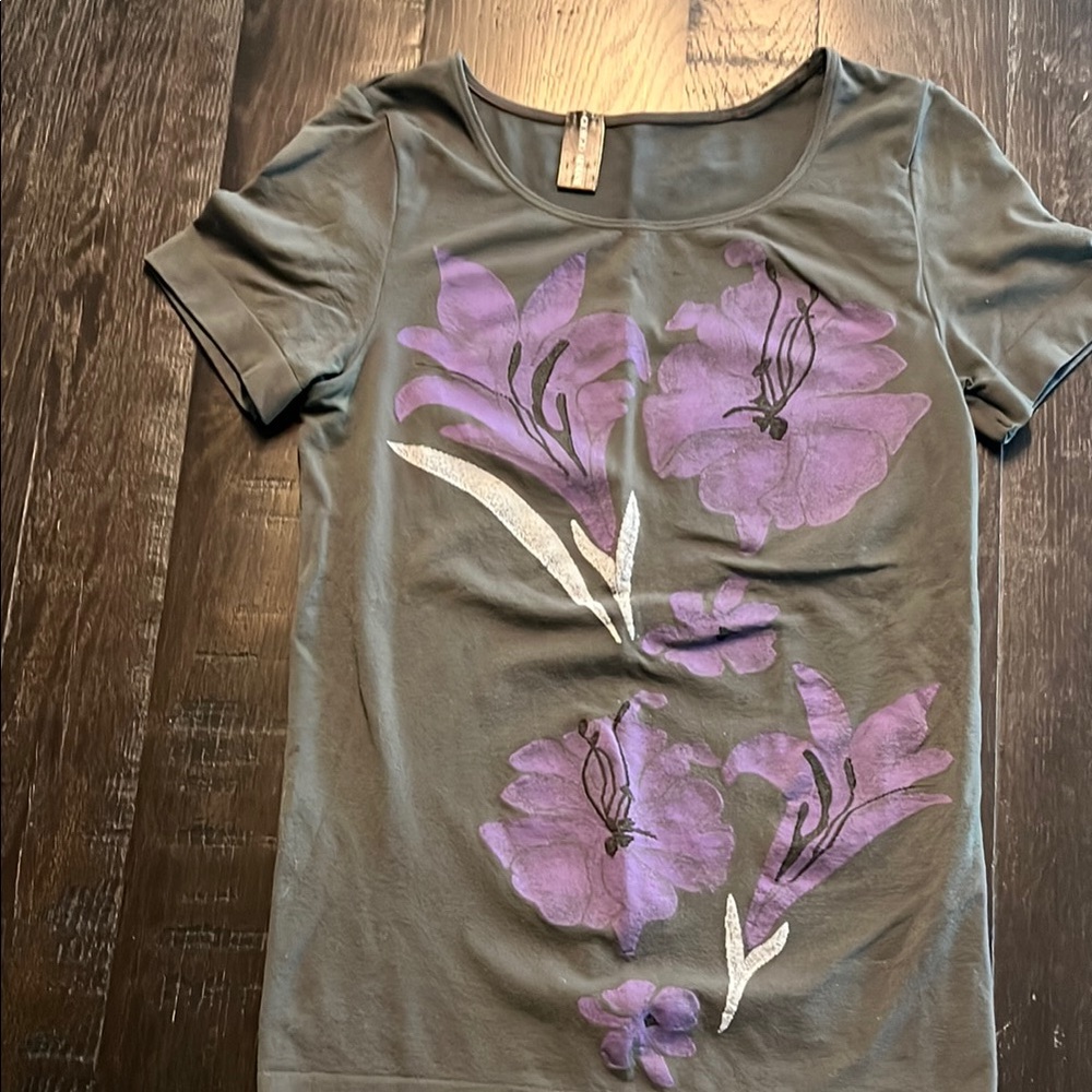Giorgio Armani Gray Graphic Fitted Short Sleeve T-Shirt